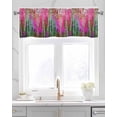 thumbnail image 2 of Pink Green Oil Painting Kitchen Valances for Windows Farmhouse Linen Window Valance Curtain for Living Room Window Treatment Modern Abstract Summer Botanical Valance Rod Pocket Topper, 54 x 18 Inch, 2 of 6