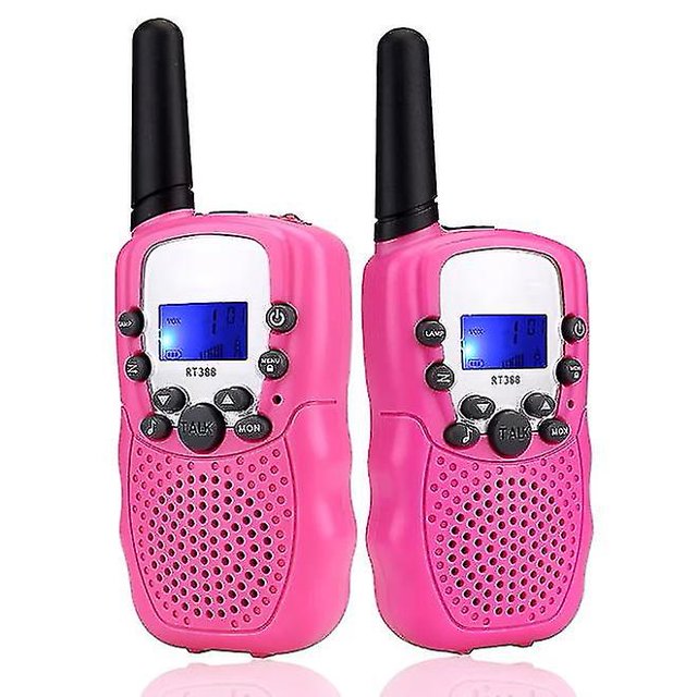 Walkie Talkie para niños, walkie talkie de largo alcance, juguetes de regalo para niños de 4 a 12 años, para acampar, aventuras de espionaje al aire libre (1 par, rosa)