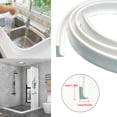Shower Water Barrier, Self-Adhesive Corner Shower Splash Guard Rubber Bath Seal Strip, for ...