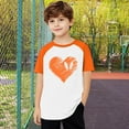 thumbnail image 6 of hengsof Girls Orange Raglan Short Sleeve T-Shirt, Cute Printed Casual Crew Neck Top, Soft and Comfortable Shirt Ages 3-14, 6 of 8