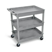 3 Shelf Tub Plastic Utility Storage Cart With Caster Wheel - Gray 32 W X 24 D X 38 H