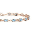 thumbnail image 2 of ANGARA Natural 4.8 ct Aquamarine Infinity Link Bracelet with Milgrain in 14K Rose Gold for Women (Size-5x4mm) | March Birthstone, Anniversary, Jewelry Gift for Women | Natural Aquamarine Bracelet, 2 of 6
