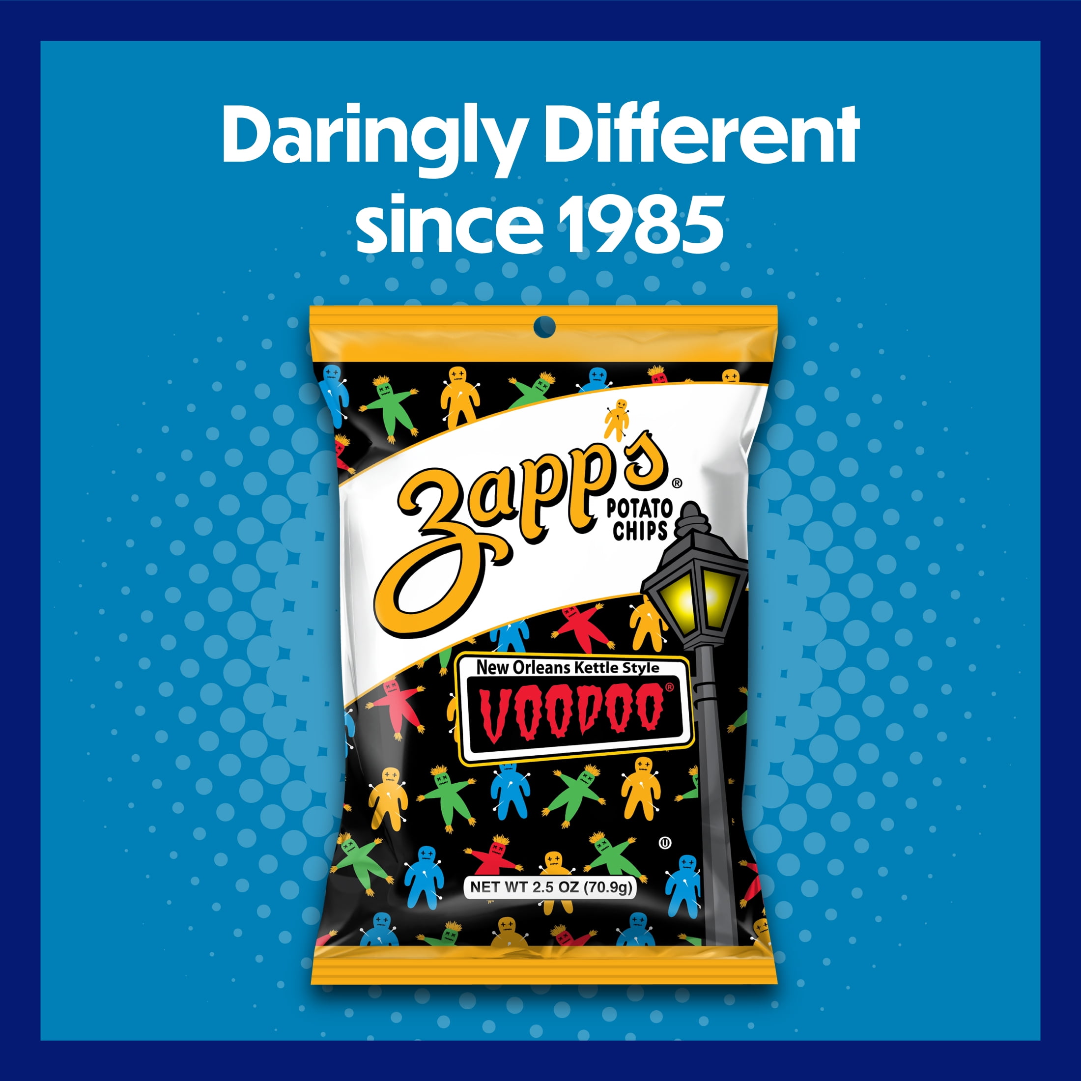 Zapp's Voodoo New Orleans Kettle Style Potato Chips, Gluten-Free, 2.5 oz Bag
