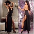 thumbnail image 2 of Vestido largo negro sexy europeo y americano con cuello y tirantes laterales, lencería sexy, 2 of 5