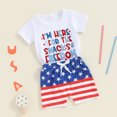 thumbnail image 3 of Okbabeha Toddler Baby Girl Boy 4th of July Outfits Embroidery Top+ American Flag Shorts Pants Set Fourth of July Clothes, 3 of 7