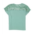 thumbnail image 2 of Alfani Womens Printed Velvet Dolman Blouse, Green, X-Large, 2 of 2
