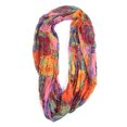 thumbnail image 2 of Scarfand Bandanas Infinity Scarf Crinkled Texture Polyester Pink-Orange, 2 of 4