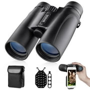 BNISE 10x42 Binoculars for Adults Low Light Vision Compact Binocular with Phone Adapter, Neck Strap and Carrying Bag, for Bird Watching, Hunting, Traveling