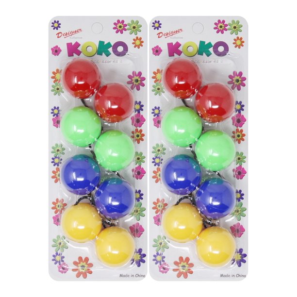 Koko - Priemum 8 Piezas X-Large Gomas Para El Cabello Con Bolas De Burbujas. Lazos Elásticos Soportes De Cola De Caballo De Burbujas De Bola De 32 Mm. Accesorios Elásticos Coloridos Para Bebés Niños N