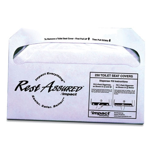 Rest Assured Seat Covers, 14.25 x 16.85, White, 250/Pack, 20 Packs/Carton Rest Assured Seat Covers, 14.25 x 16.85, White, 250/Pack, 20 Packs/Carton