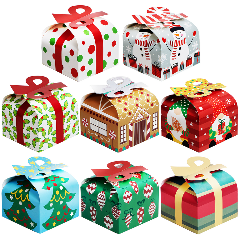 Joyfy 24 Pcs 3D Christmas Goody Gift Boxes with Bow - Walmart.com