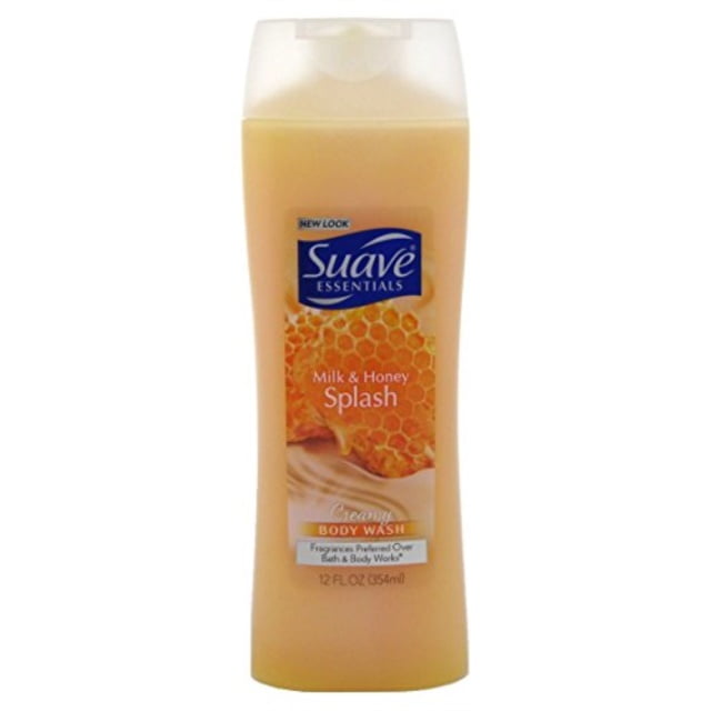 suave naturals body wash 15 ounce milk & honey splash (354ml) (3 pack
