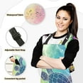 thumbnail image 2 of Turtle in Rainbow Ocean Apron Set with Oven Mitts Pot Holders Set of 5 Kitchen Stuff Accessories, 2 of 6