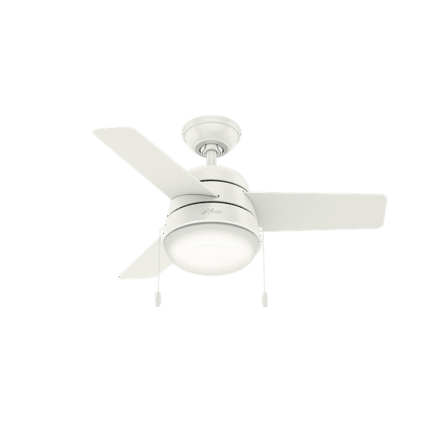 Hunter Fan 36 Aker Fresh White Ceiling With Light Kit And Pull Chain Com - 36 White Ceiling Fans With Lights