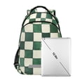 thumbnail image 7 of FORMRS Kids School Backpack Elementary Student Unisex Travel Bookbag with Reflective Stripes, Green and White Plaid Pattern, 7 of 7