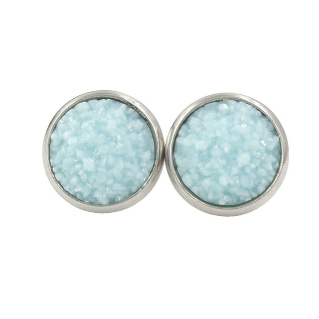 Pendientes Gotas de Acero Inoxidable Minnieouse Galvanoplastia fina Superficie lisa Ligero Magnífico regalo para boda Ropa zapatos y accesorios Miscelánea Rosado azul AP009493-25B