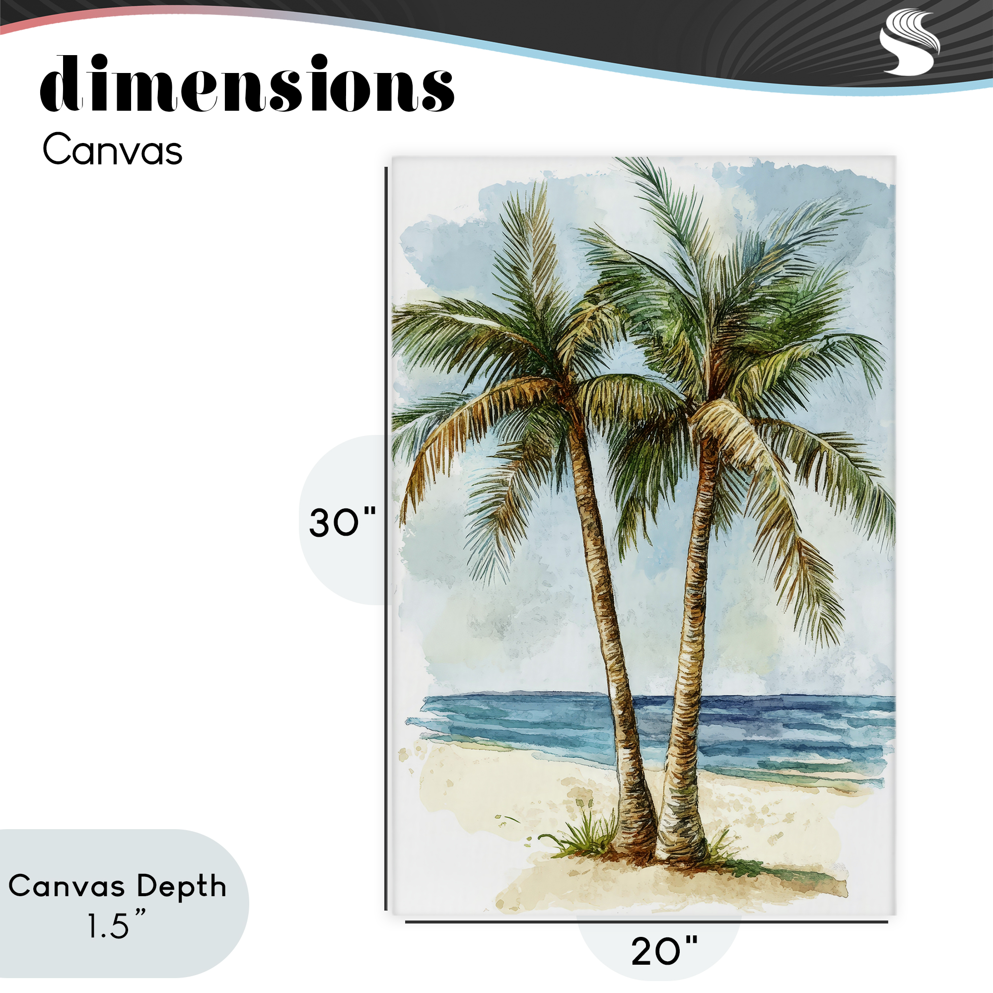 Stupell Industries Illustrated Palm Tree Duo Canvas Wall Art, design by Petal Prints Design