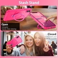 thumbnail image 5 of for iPhone Xs Case , iPhone X Case with Ring [Compatible with Magsafe], Full Body Protective Cover Slim Shockproof Kickstand Phone Case for Apple iPhone X/XS 5.8", Hot Pink, 5 of 16