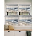 thumbnail image 2 of Modern Ocean Beach Wave Short Blackout Curtains 36 Inch Long Abstract Oil Painting Style Rod Pocket Kitchen Curtains, 2 Panels Thermal Insulated Room Darkening Drapes for Bedroom, 42"W x 36"L, 2 of 5