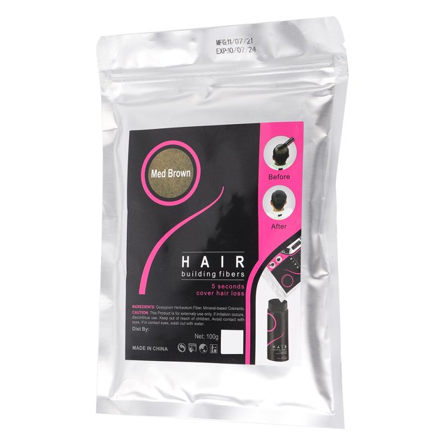 Fibra para la construcción del cabello, espesante para el cabello, solución para la caída del cabello, corrector, cabello más denso, marrón medio
