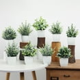 thumbnail image 3 of Artificial Plants Indoor,Fake Plants in Pot,Faux Green Leaf Plant with Modern White Planter,Desk Shelf Office Room Home Decoration Indoor, 3 of 5