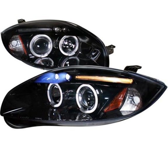 Halo Smoke Gloss Projector Headlights for 06 to 11 Mitsubishi Eclipse, Black - 13 x 25 x 26 in.