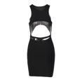 thumbnail image 3 of VISgogo Vestido Ajustado de Verano para Mujer, Color Sólido Ahuecado Cuello Redondo Sin Mangas Espalda Abierta de Una Pieza para Damas, Negro VISgogo  moda, 3 of 8