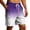 Purple, variant on Cargo Shorts for Men Summer Casual Color Block Tie Dye Elastic Waist Straight Leg Beach Shorts with Pockets