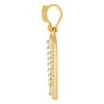 thumbnail image 2 of 10k Yellow Gold Unisex Baguette & Round Cubic Zirconia Gold Initial Letter V Charm Pendant Necklace 35.9x22.8mm Wide Pen, 2 of 2