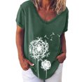 thumbnail image 1 of Birdeem Mode Femme T-Shirt à Col en V Imprimé Blouse Hauts Chandail, 1 of 4