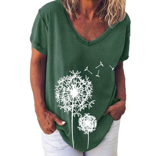 Elegante mujer con cuello en V estampado camiseta blusa Tops sudadera OAVQHLG3B Store lin121212