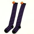 thumbnail image 4 of DQRPSEETB Women Halloween Socks Cartoon Devil Socks Over Knee Socks Striped Stockings Long Socks Beige, 4 of 6