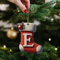 thumbnail image 2 of Acrylic Christmas Tree Ornaments Set With 26 Alphabet Letters Knit-Style Stocking Design For Holiday Decor, 2 of 4