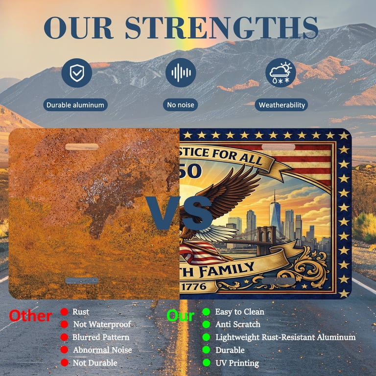 USA 250th Anniversary License Plate, 1776-2026 Patriotic License