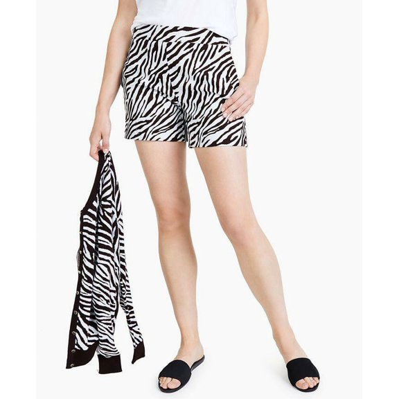MSRP $60 Charter Club Zebra-Print Shorts Brown Size 18