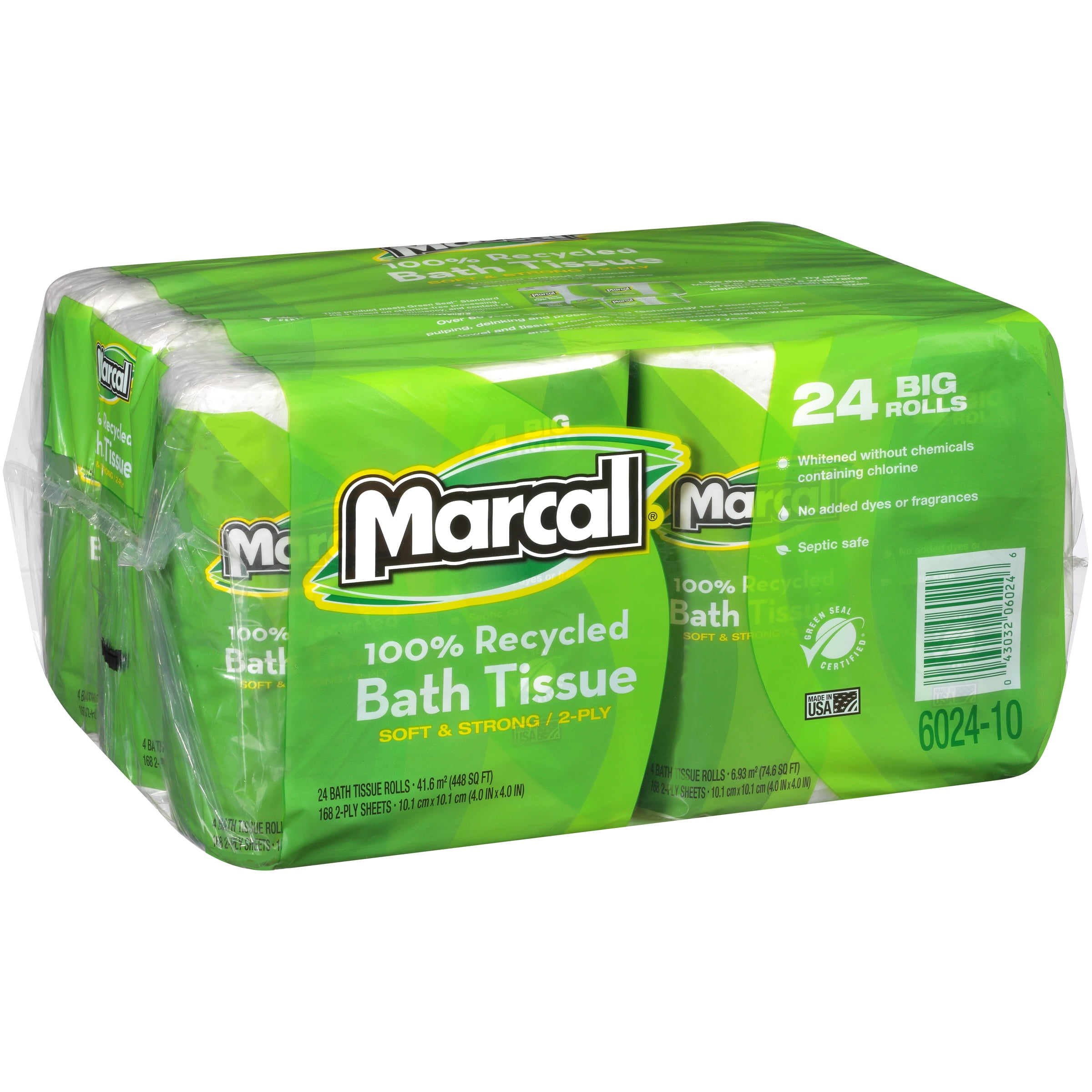 Marcal Recycled Toilet Paper, 24 Big Rolls - 1