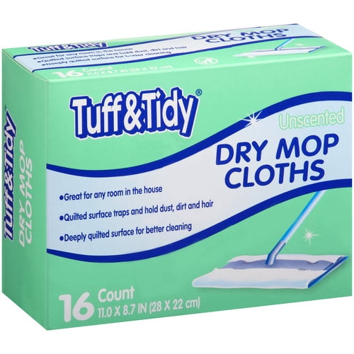 Tuff & Tidy Unscented Dry Mop Cloths, 16 ct