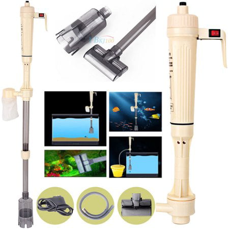 HERCHR Aquarium Gravel Cleaner Battery Powered Automatic Vacuum Water Siphon Changer Flxible Fish Tank Sand Algae Cleane Filter Change Sludge Extractor Syphon Cleaning Fish Tank Water (Best Aquarium Vacuum For Sand)