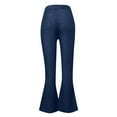 thumbnail image 5 of DuoJiaJ Women Soild Destroyed Flare Jeans Elastic Waist Bell Bottom Hem Denim Pants Stretchy Casual Pants for Women, 5 of 5