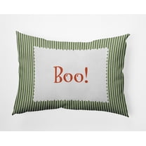 20" x 14" Simply Daisy Halloween Boo Ticking Polyester Indoor/Outdoor Pillow, Scallion Qty 1