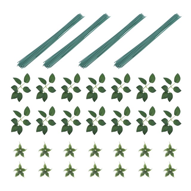 Miangastore Floral Stems Wire Artificial Arrangement Iron Wire Leaf 90Pcs