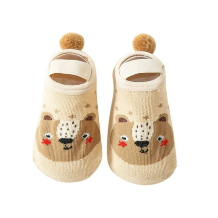 

Baby Shoes Size M For 12 Months-18 Months Autumn Children Boys And Socks Floor Sports Non Slip Light Slip On Cute Cartoon Animal Pattern Kids Sneakers Black