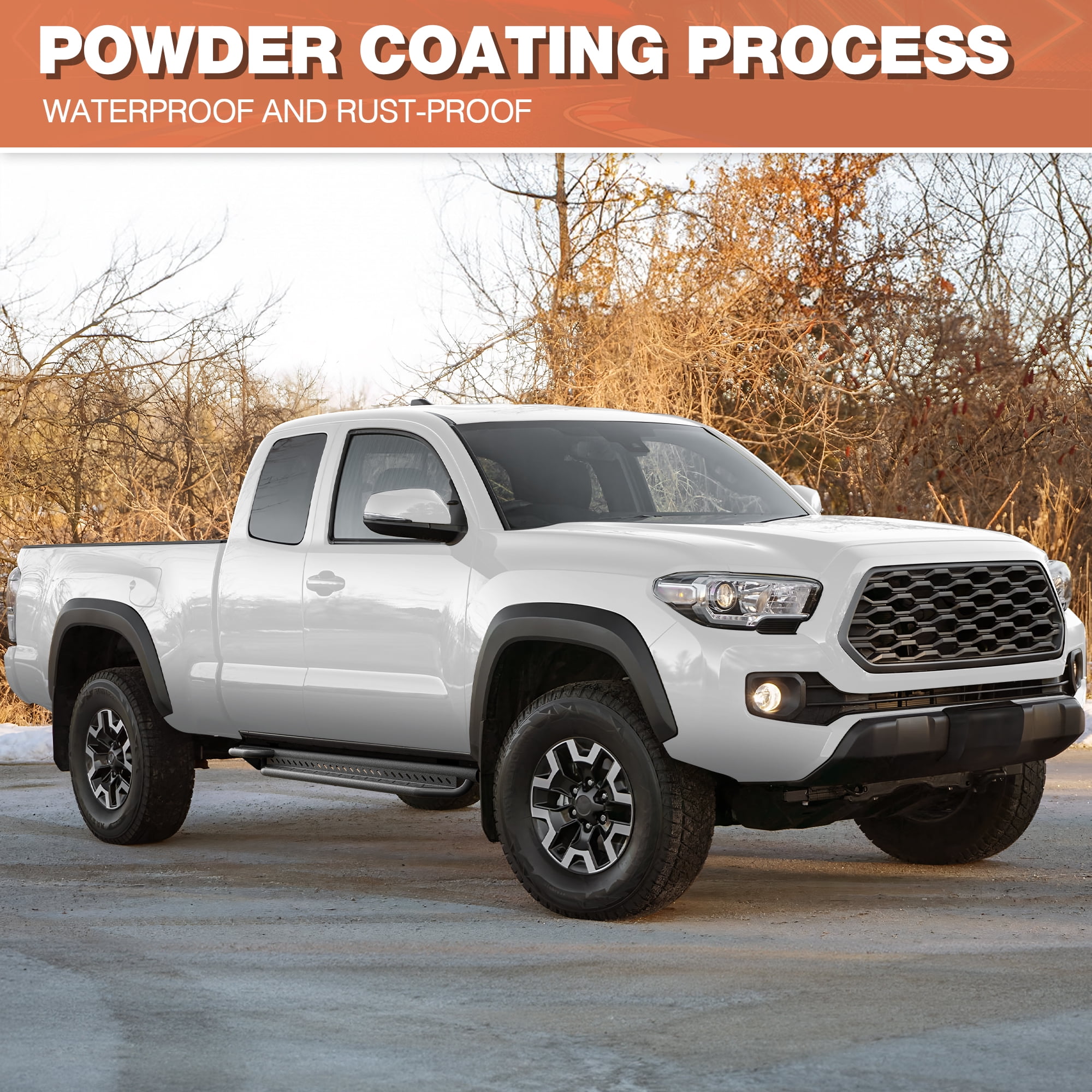 POFENZE Running Boards Compatible with Toyota Tacoma 2005-2023 Access Cab Textured Surface Side Steps for Truck Black Nerf Bars for Tacoma