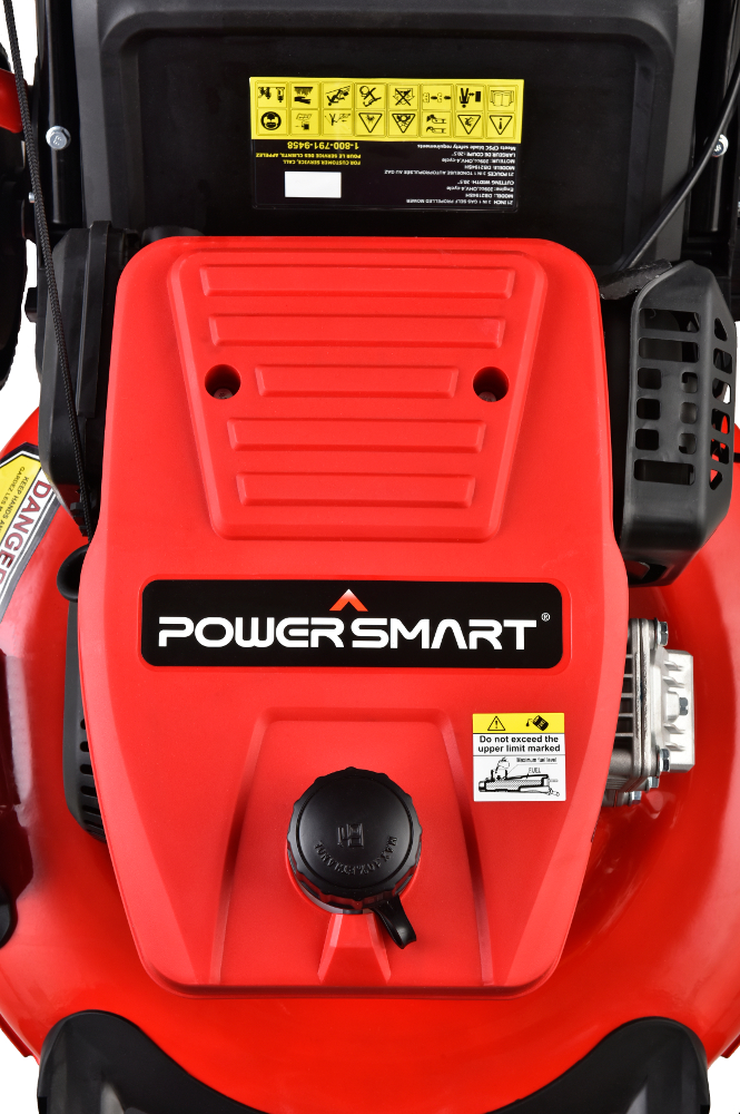PowerSmart 209CC engine 21" 3-in-1 Gas Self Propelled Lawn Mower DB2194SH with 8" Rear Wheel, rear Bag, Side Discharge and Mulching - image 4 of 6