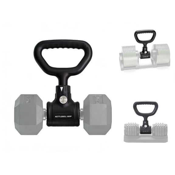 XILIHAI Dumbbell to Kettlebell Grip, 220LB Heavy Duty Converter with Dual Lock, Fits Standard & Adjustable Dumbbells for Home Gym Workouts