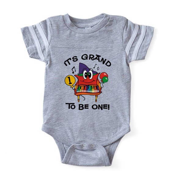 CafePress - Baby Grand Piano 1St Birth - Cute Infant Baby Football Bodysuit
