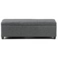 thumbnail image 4 of Avalon 48 inch Wide Contemporary Storage Ottoman Bench in Slate Grey Linen Look Fabric, 4 of 11