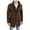 Coffee, variant on Men's Wool Blend Coats Zipper Up Winter Warm Jakcet Single Breasted Business Windbreaker Pea Coat with Pocket Army Green L