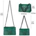 thumbnail image 3 of Bolso bandolera Aiqudou de cuero verde con estampado de serpiente para mujer, 3 of 7