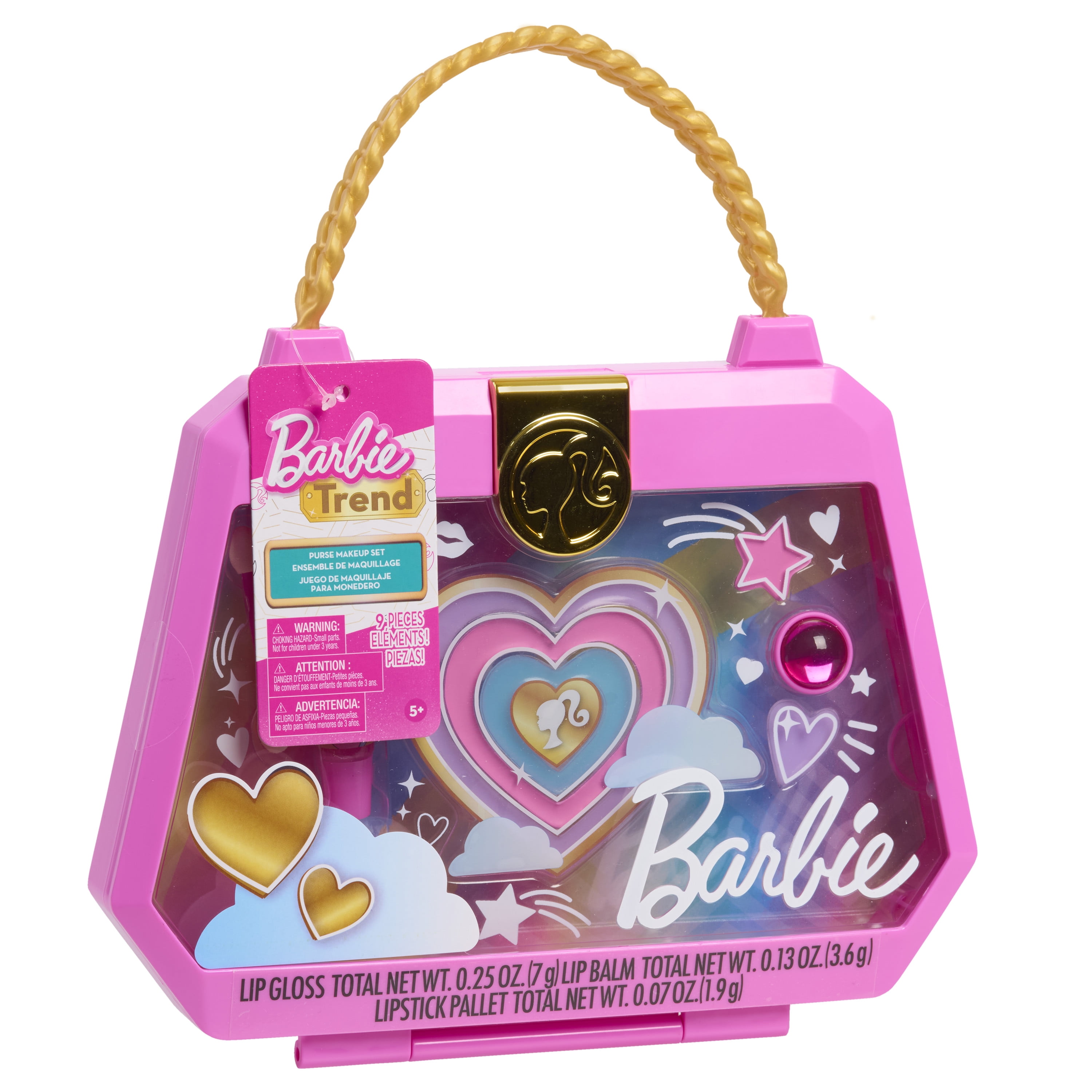 Barbie Trend Purse Makeup Case, 8-Pieces, Kids Ages 3 and up
